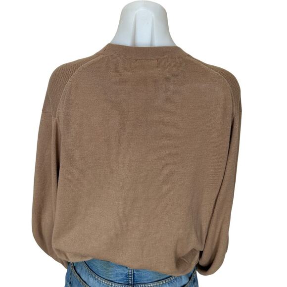 IZOD Grandpa Cardigan Oversized Mocha Brown XL Boyfriend Button Up Oversized - Picture 4 of 5